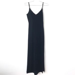90’s retro Black velvet dress size L